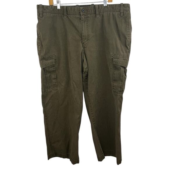 Eddie Bauer Pants Mens Utility Fit Cargo Pockets Olive Green 42x30 Military - Picture 2 of 10